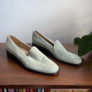 Blue Gray Suede Loafers